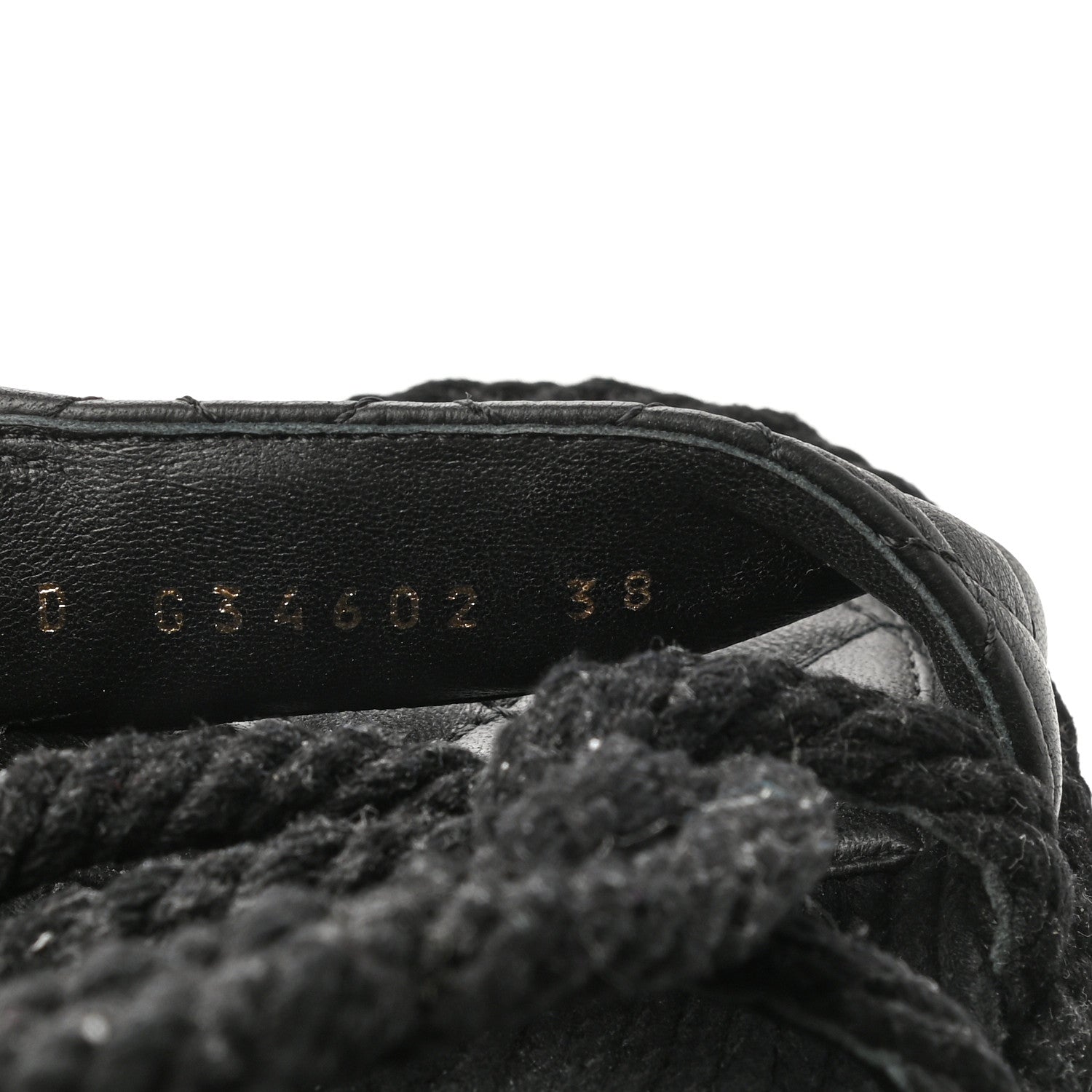 Chanel Cord Lambskin Quilted Logo Sandals 38 Black 8 of 9