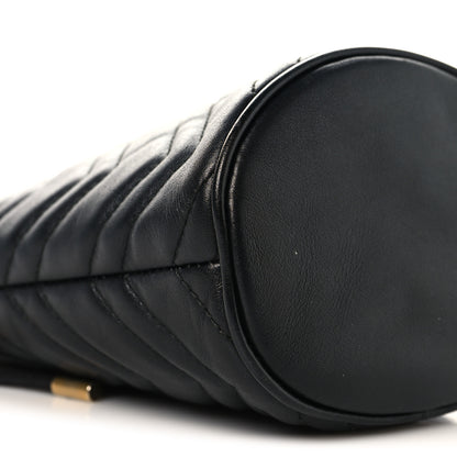 Gucci Calfskin Matelasse Mini GG Marmont 2.0 Bucket Bag Black 9 of 10