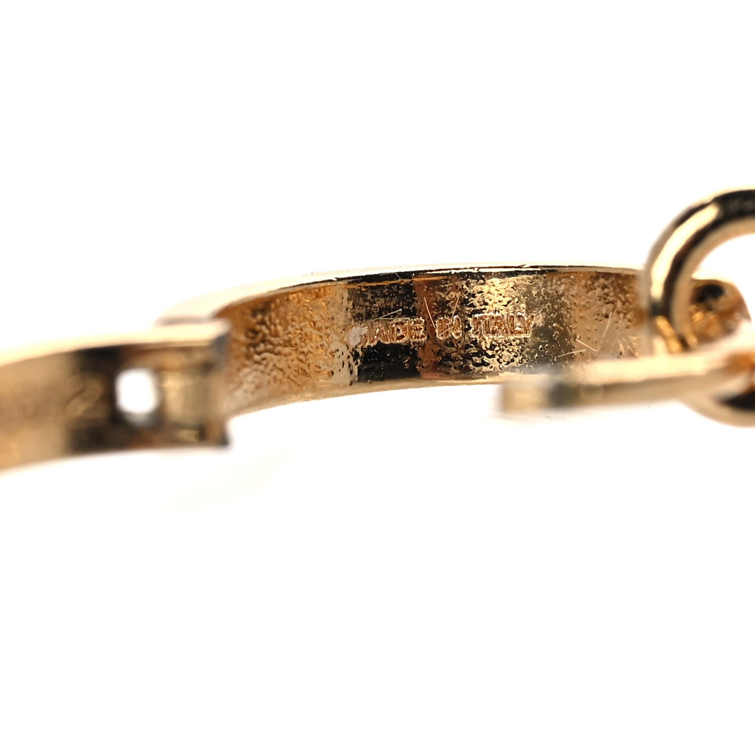 Fendi Metal Zircon Signature Logo Earrings Gold 5 of 6