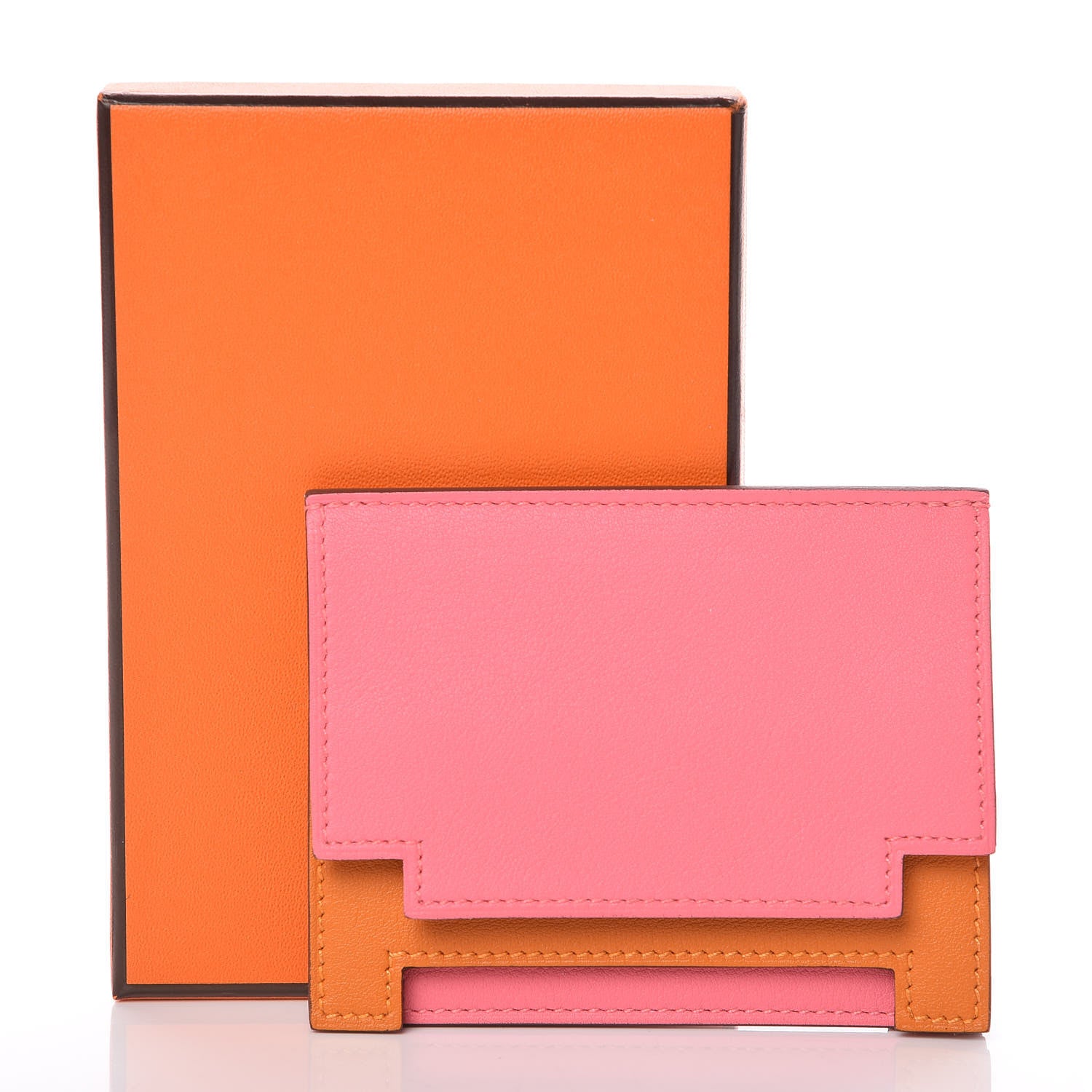 Hermes Swift Rabat H 8CC Card Holder Rose Azalee Orange 8 of 8