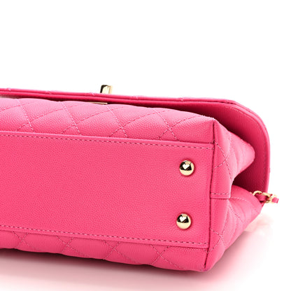 Chanel Caviar Quilted Mini Coco Handle Flap Rose 10 of 10