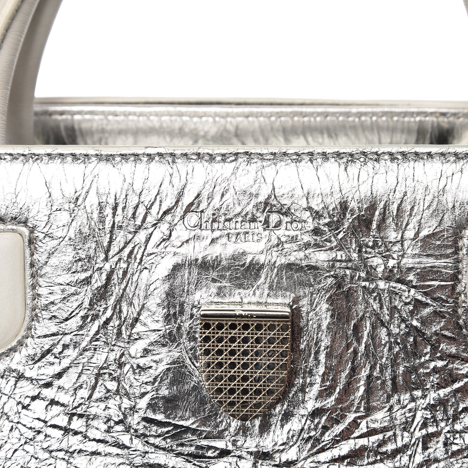 Christian Dior Metallic Calfskin Medium Diorever Flap Silver 10 of 10