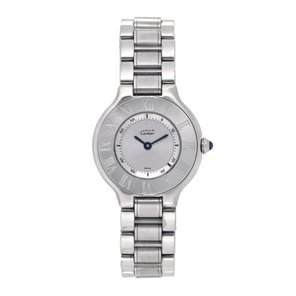 Cartier Stainless Steel 28mm Must De 21 Quartz Watch 1 of 4