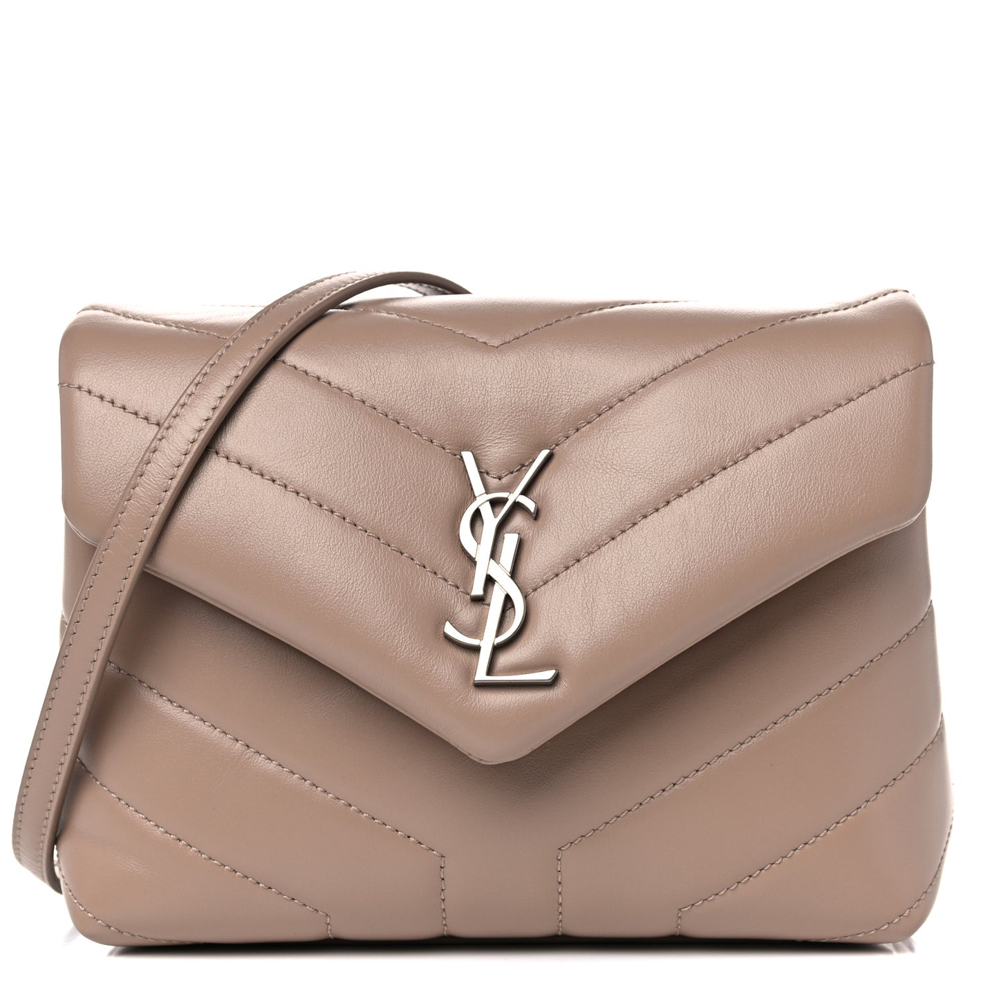 Calfskin Y Quilted Monogram Toy Loulou Crossbody Bag Dark Beige