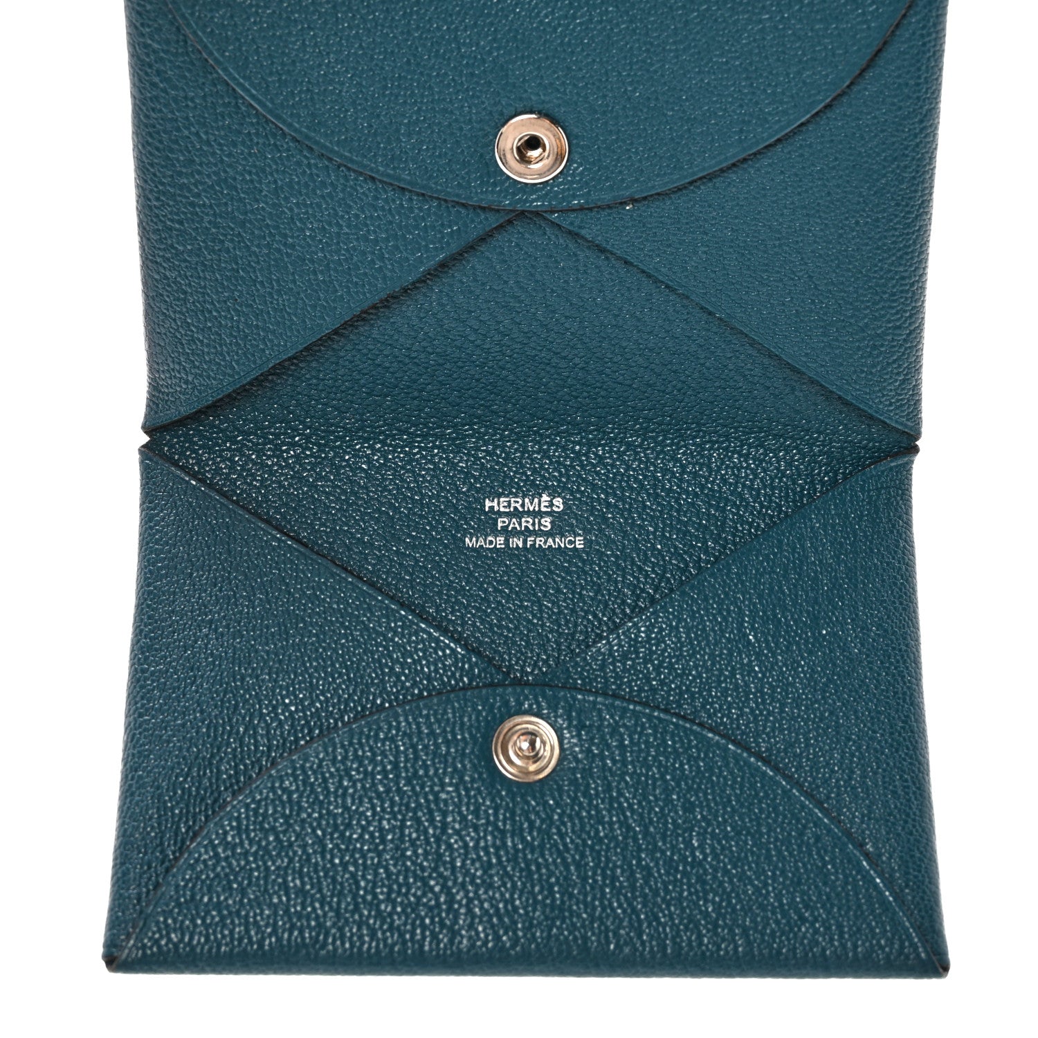 Hermes Chevre Mysore Calvi Card Case Vert Bosphore 5 of 10