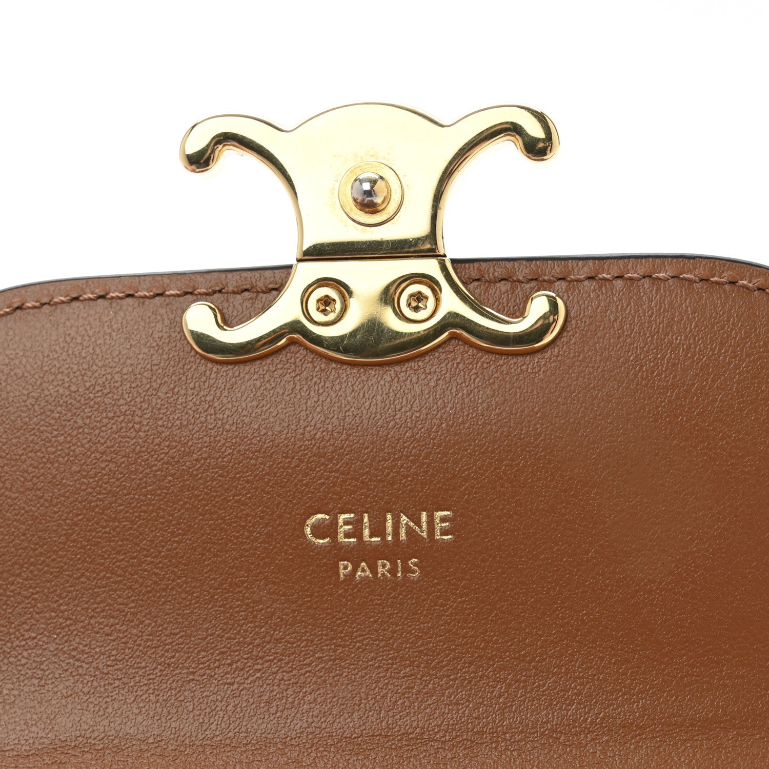 Celine Triomphe Canvas Small Triomphe Wallet Tan 6 of 9
