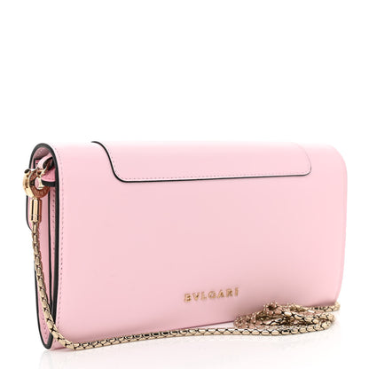 Bulgari Calfskin Serpenti Forever Chain Wallet Flamingo Topaz 3 of 8