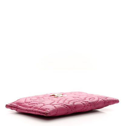 Chanel Lambskin Camellia Embossed Card Holder Fuchsia 4 of 10