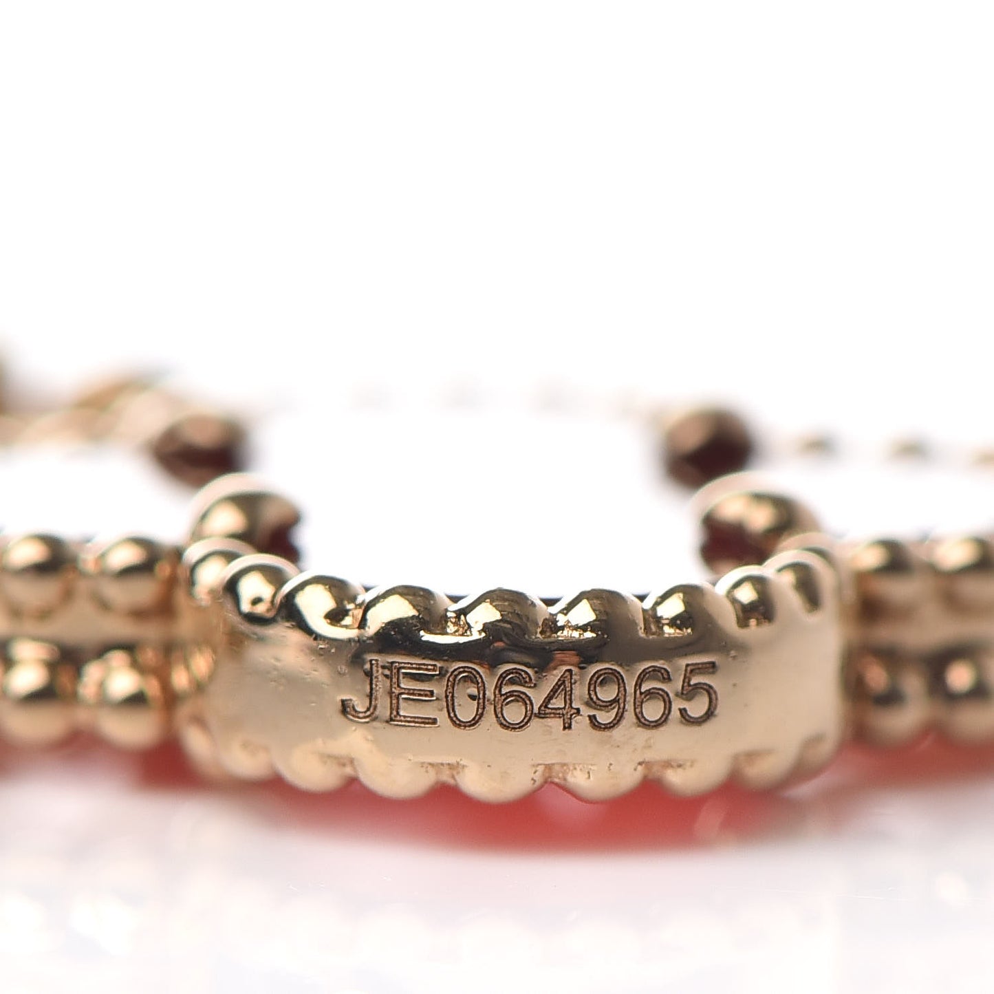 18K Yellow Gold Carnelian 5 Motifs Vintage Alhambra Bracelet