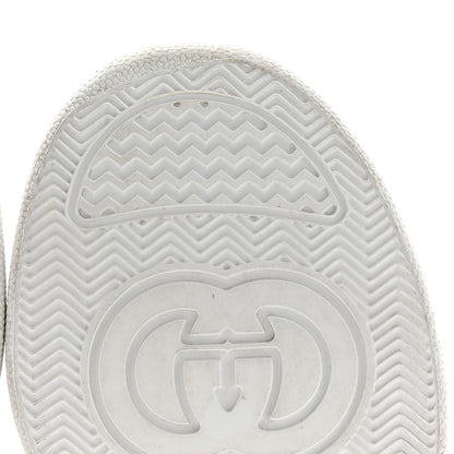 Gucci Calfskin Web Perforated Womens Platform 55mm Sneakers 38.5 White Bright Splash 9 of 14
