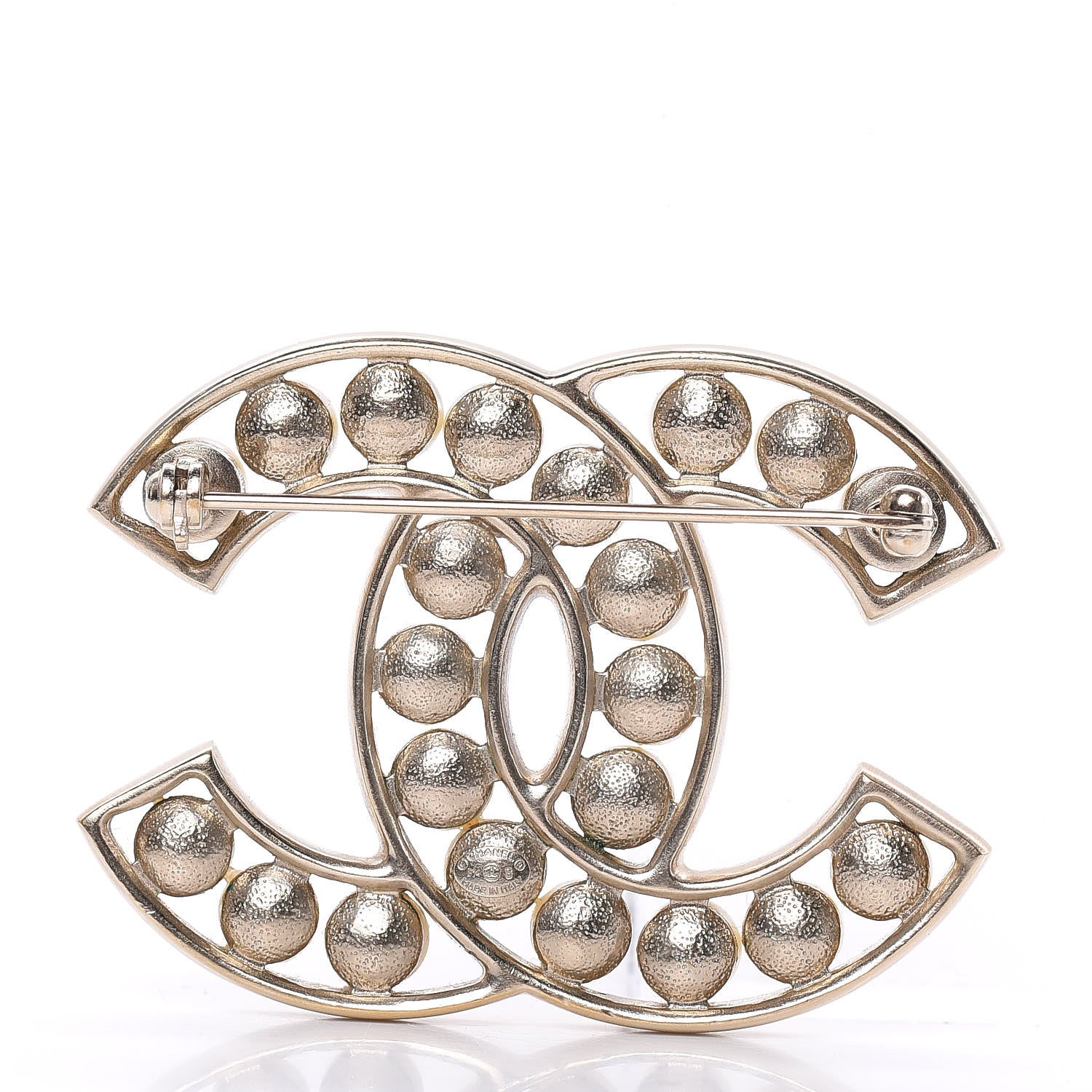 Chanel Pearl CC Brooch Light Gold 3 of 5
