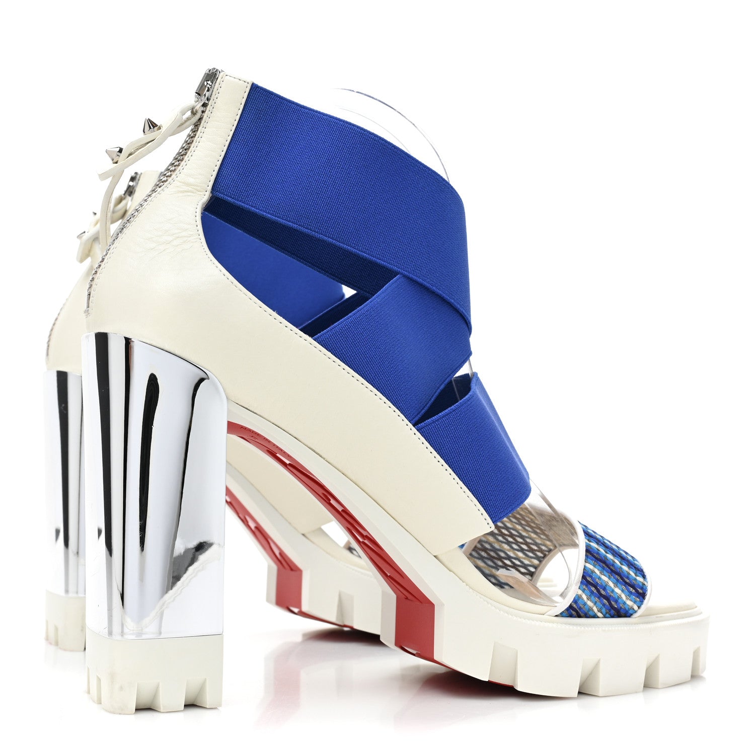 Christian Louboutin Calfskin Patrouiagoma 100 Platform Sandals 41 Blue 5 of 10