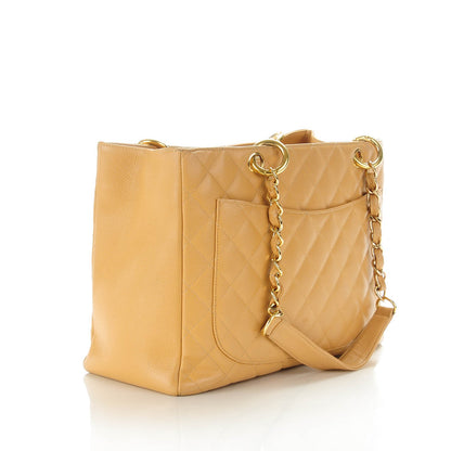 Chanel Caviar Quilted Grand Shopping Tote GST Beige 3 of 11