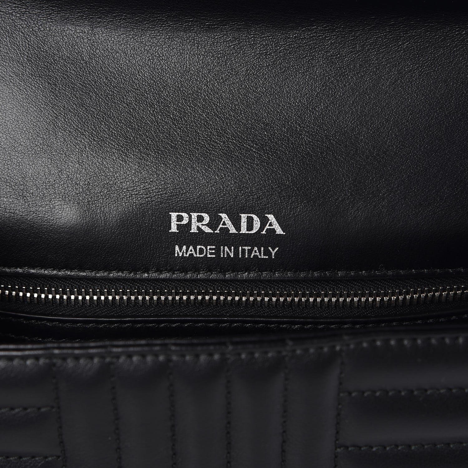 Prada Soft Calfskin Impunture Diagramme Small Chain Flap Shoulder Bag Black 7 of 8