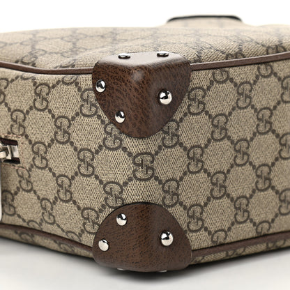 Gucci GG Supreme Monogram Textured Calfskin Square Messenger Bag Beige Ebony New Acero 9 of 10