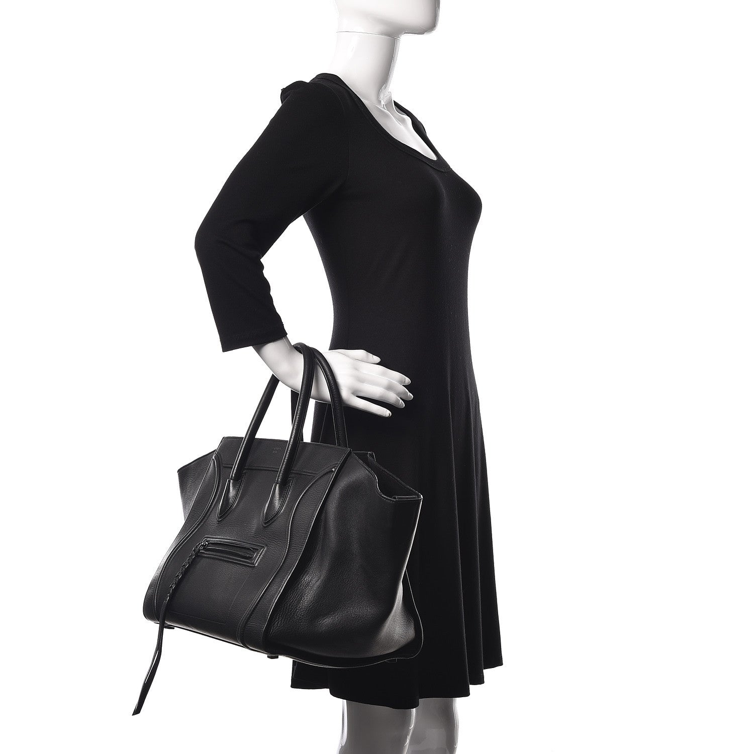 Celine Supple Calfskin Medium Phantom Luggage Black 3 of 19