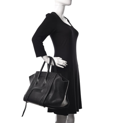 Celine Supple Calfskin Medium Phantom Luggage Black 3 of 19