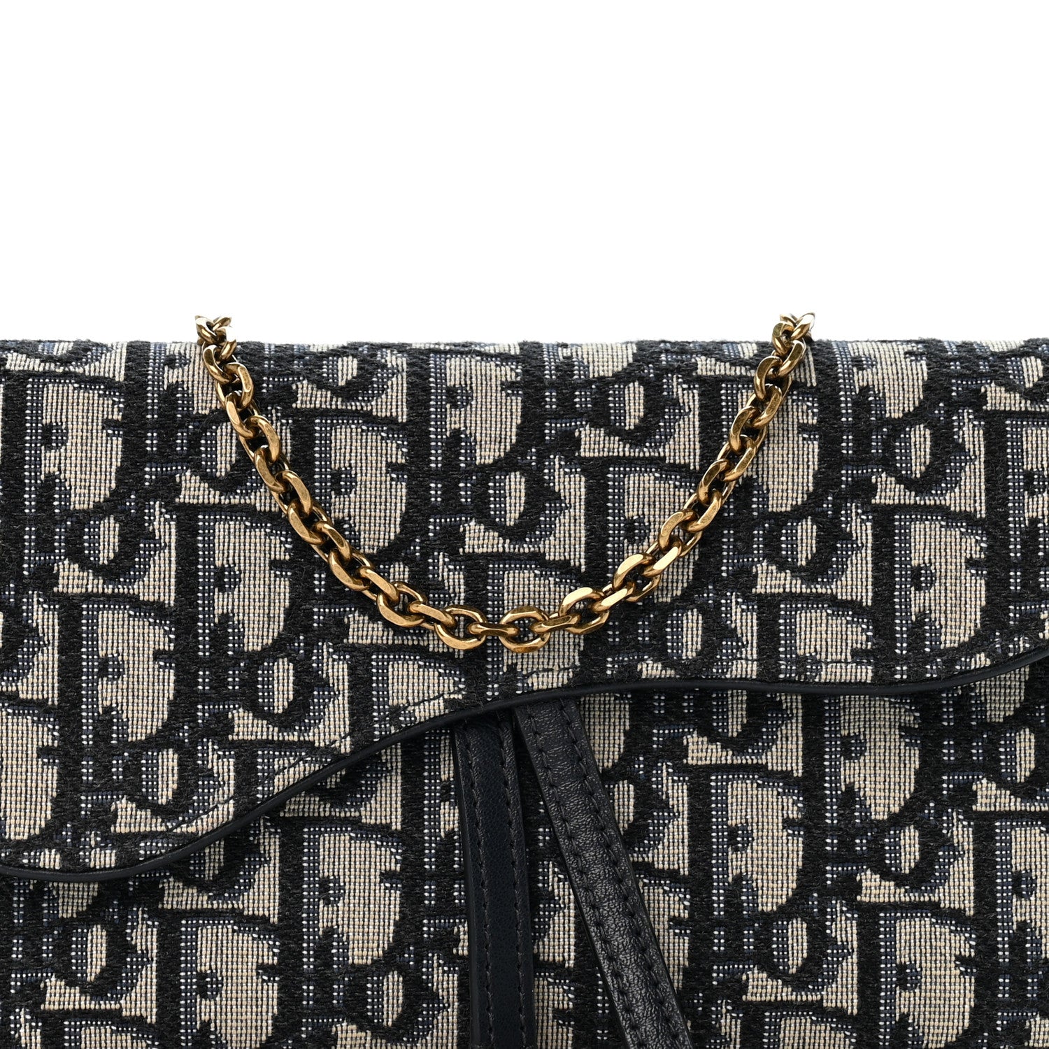 Christian Dior Oblique Small Saddle Chain Pouch Blue 9 of 12