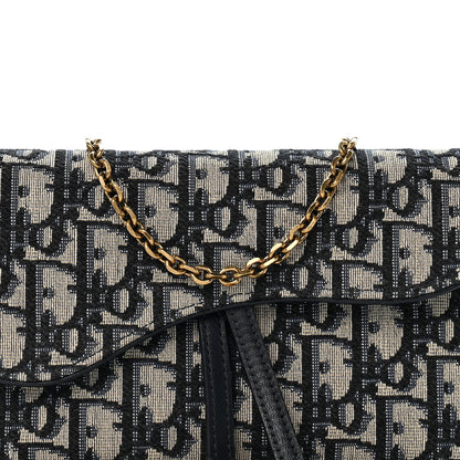 Christian Dior Oblique Small Saddle Chain Pouch Blue 9 of 12