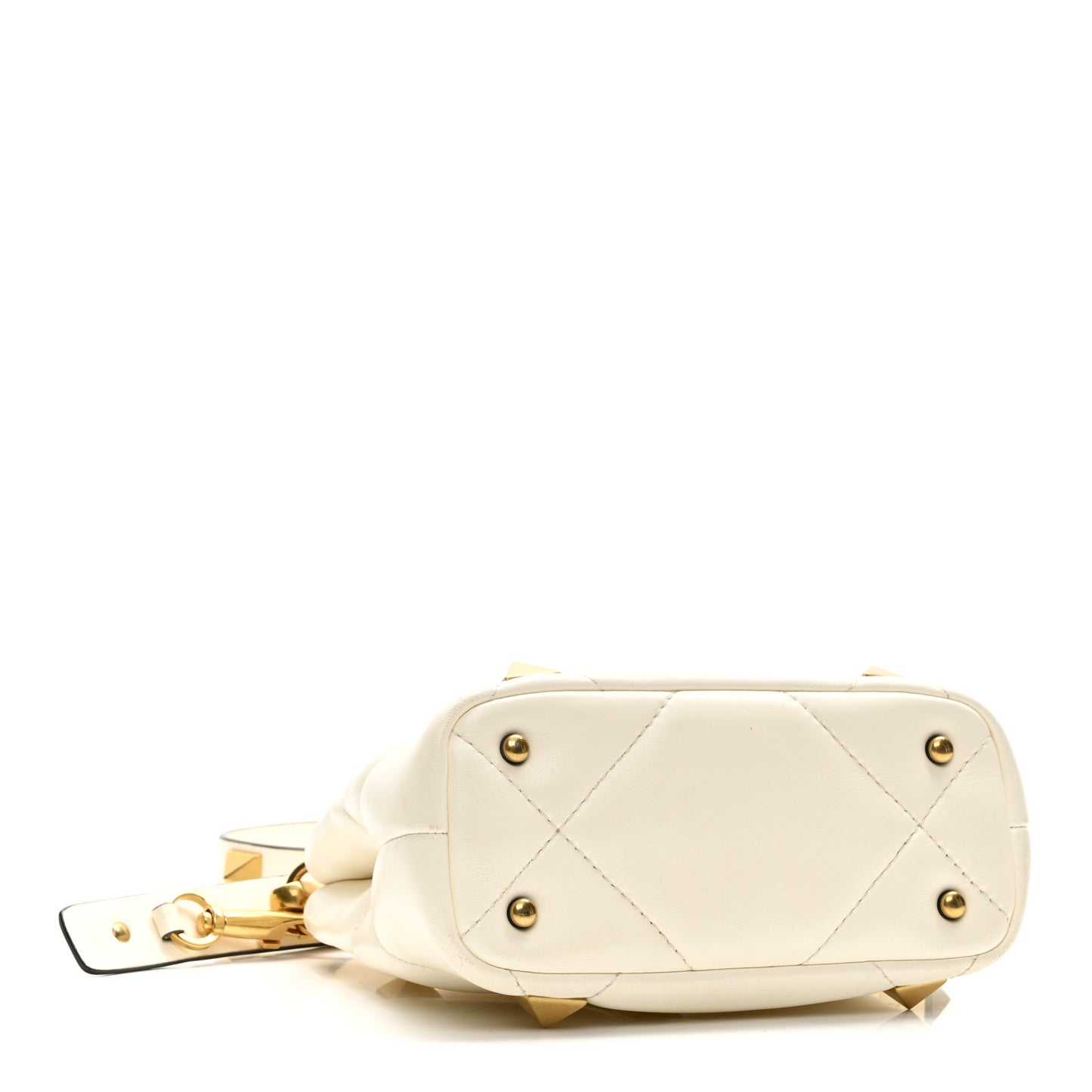 Nappa Mini Roman Stud The Handle Bag Ivory