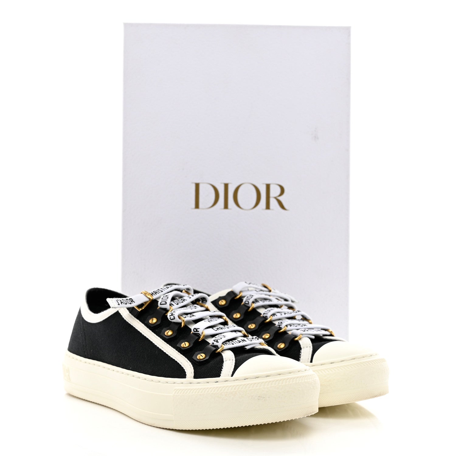 Christian Dior Canvas Walk'N'Dior Low Top Sneakers 37.5 Black 13 of 13