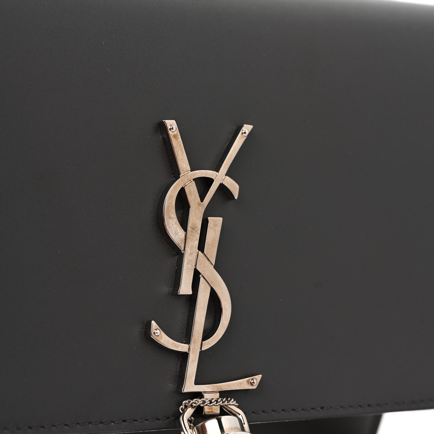 Saint Laurent Smooth Calfskin Classic Monogram Kate Tassel Chain Wallet Asphalt 10 of 11