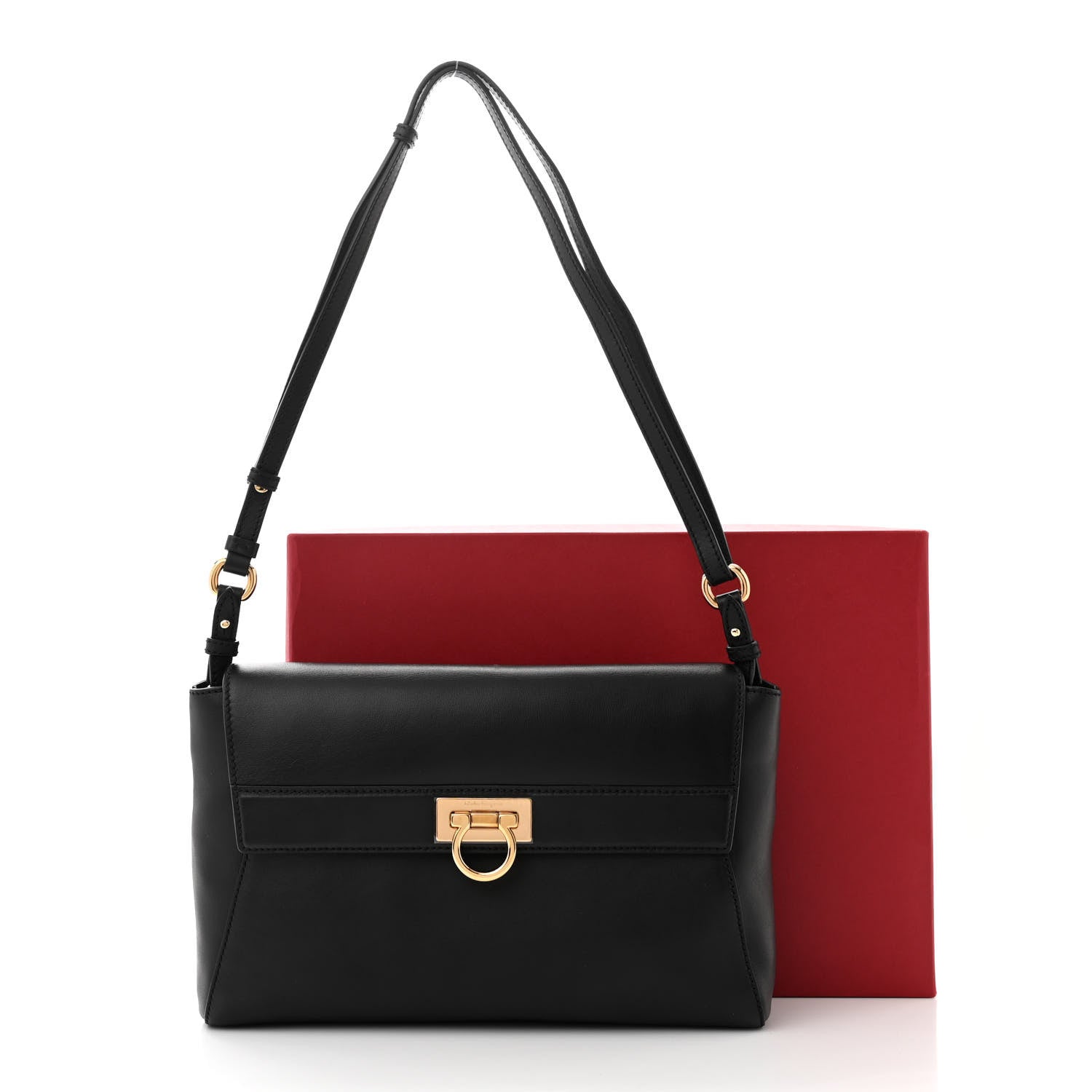 Salvatore Ferragamo Calfskin Abbey Crossbody Black 10 of 10