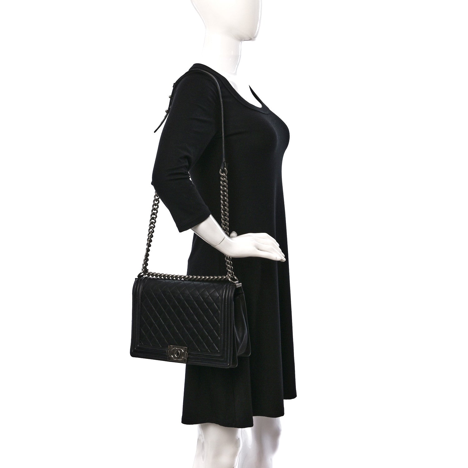 Chanel Lambskin Quilted New Medium Boy Flap Black 2 of 10