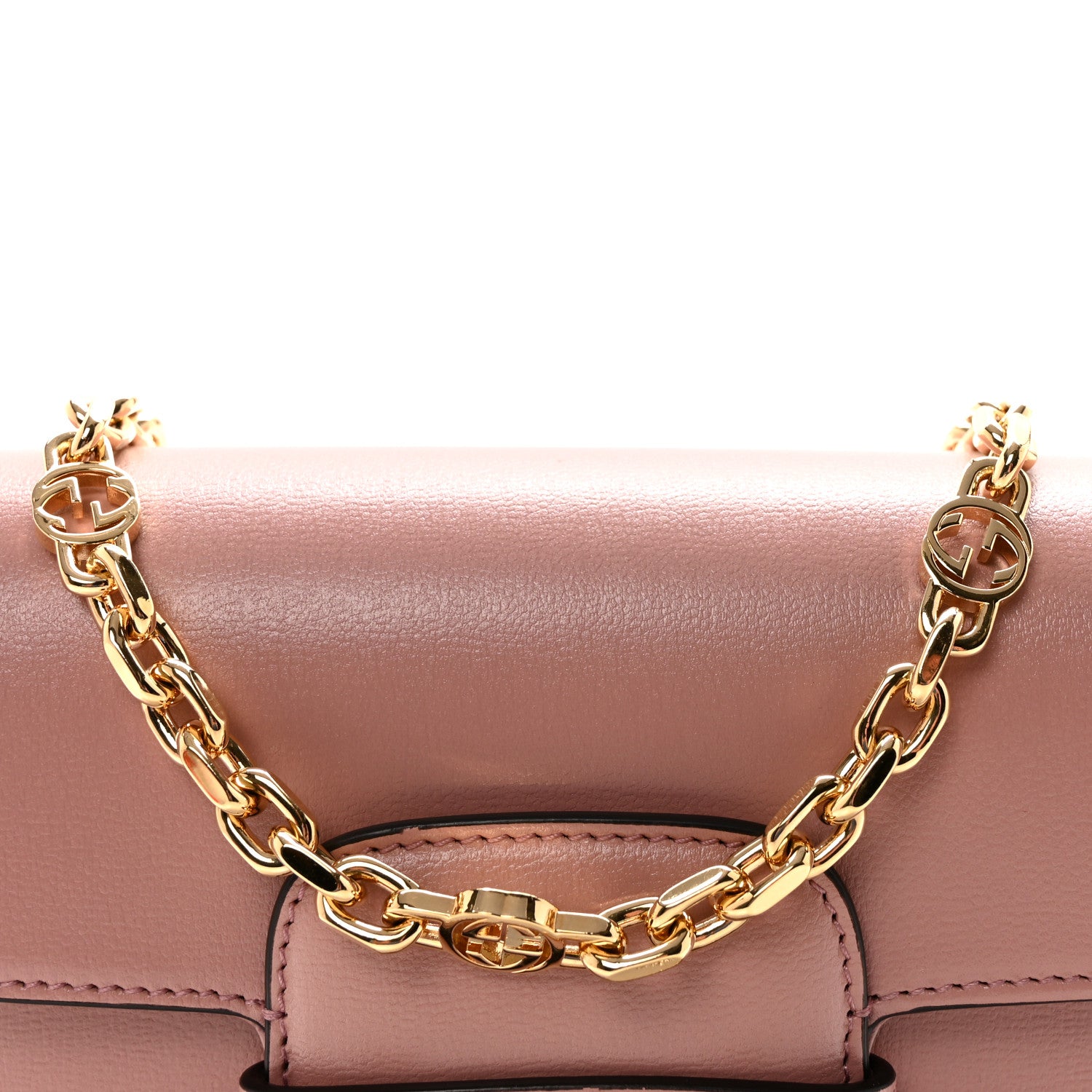 Gucci Azalea Calfskin Crystal GG Monogram Mini Horsebit 1955 Shoulder Bag Pink 8 of 10