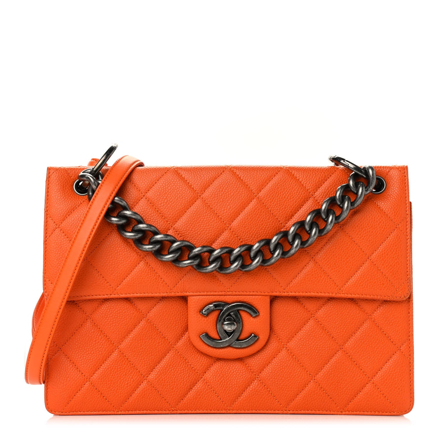 Chanel Caviar Quilted Large Retro Class Flap Orange 1 of 9
