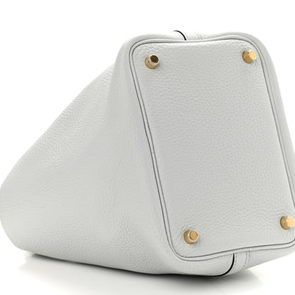 Hermes Taurillon Clemence Picotin Lock 18 PM Bleu Pale 9 of 11