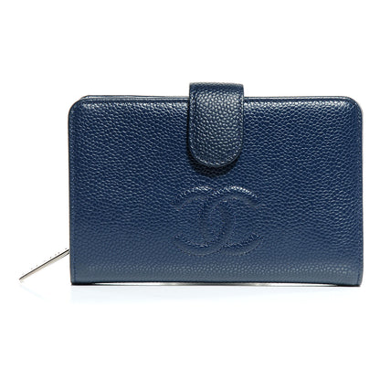Chanel Caviar CC French Wallet Navy 1 of 8