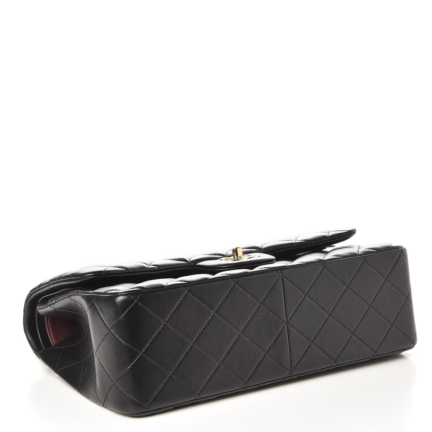 Lambskin Quilted Jumbo Double Flap Black