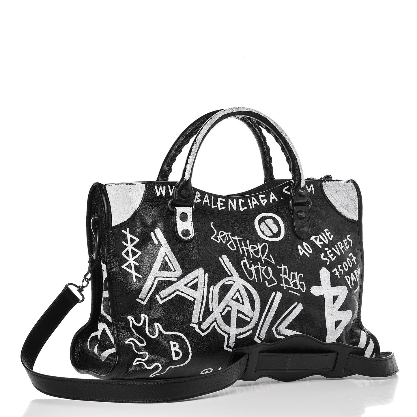 Agneau Arena Graffiti All Over Classic Hardware City Black White
