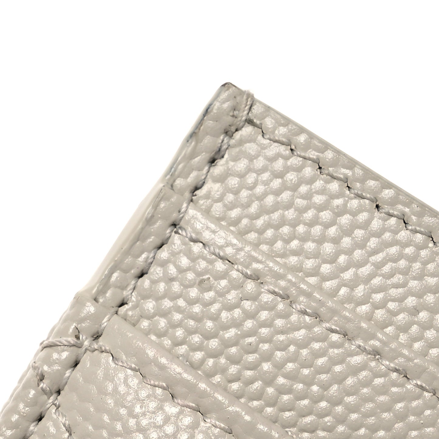Grain De Poudre Matelasse Chevron Monogram Credit Card Case Crema Soft