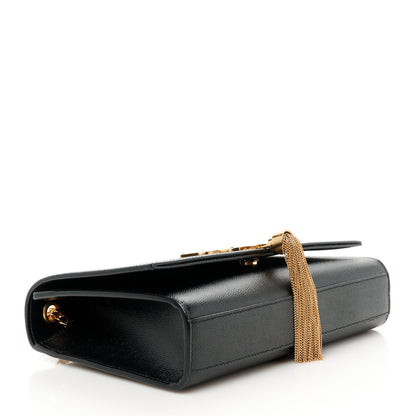 Saint Laurent Grain De Poudre Medium Classic Monogram Kate Tassel Satchel Black 4 of 11