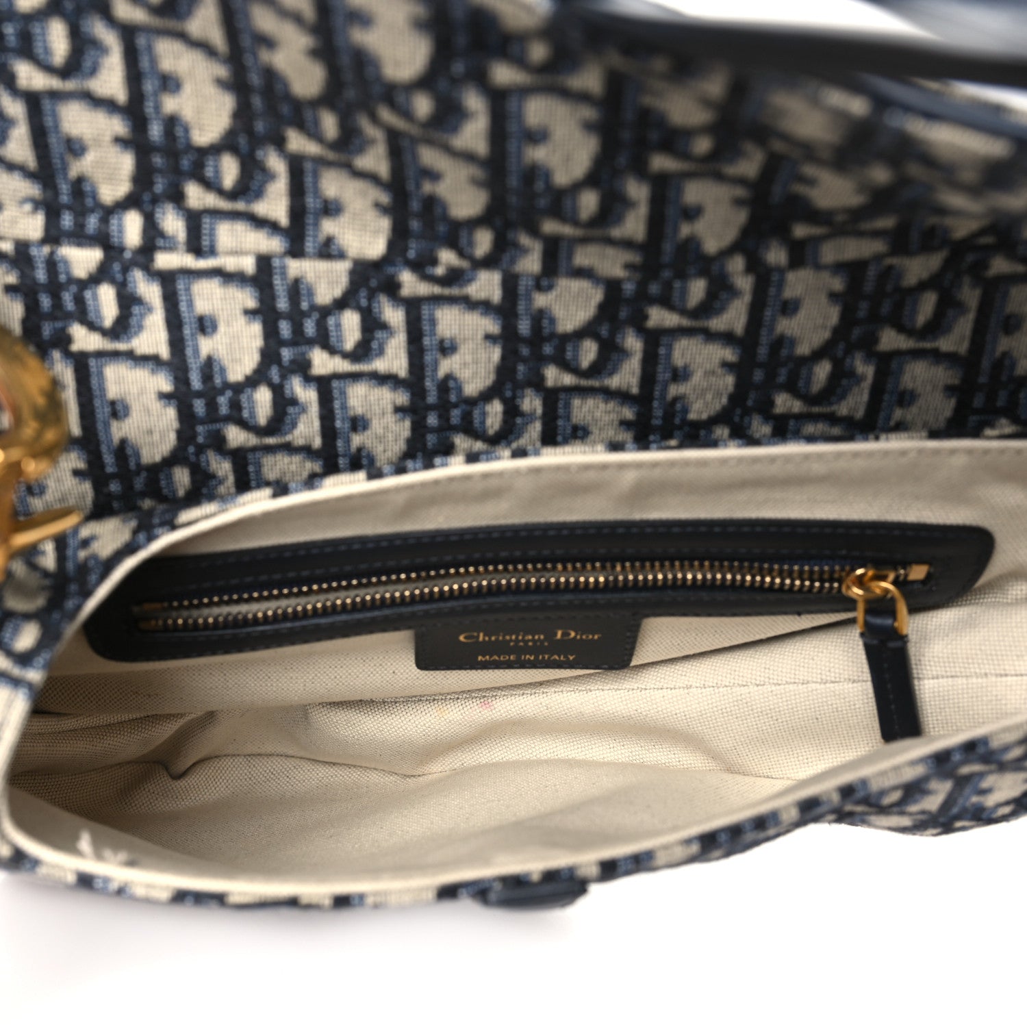 Christian Dior Oblique Saddle Bag Blue 5 of 12
