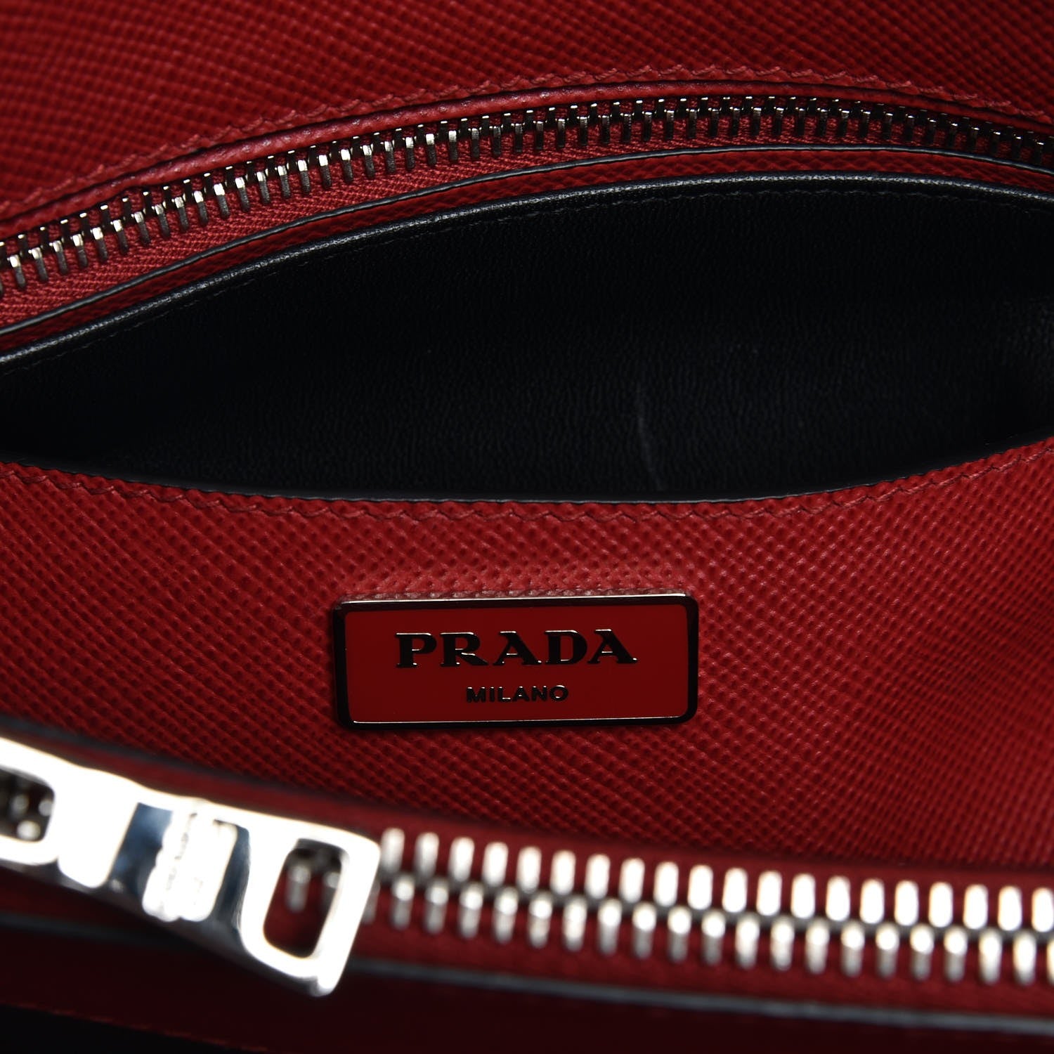 Prada Saffiano Cuir Twin Tote Fuoco 7 of 8