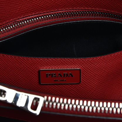 Prada Saffiano Cuir Twin Tote Fuoco 7 of 8