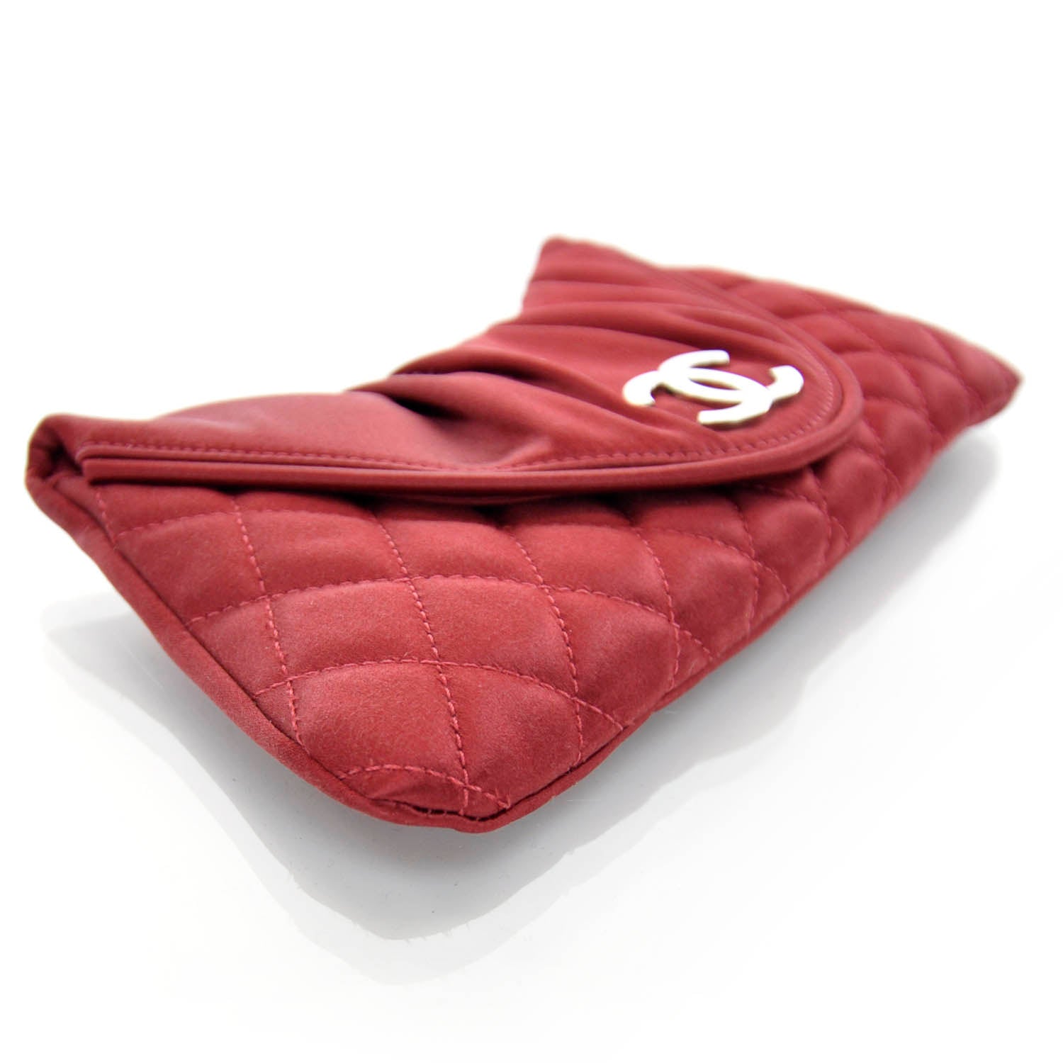 Chanel Satin Flap Clutch Red 4 of 11