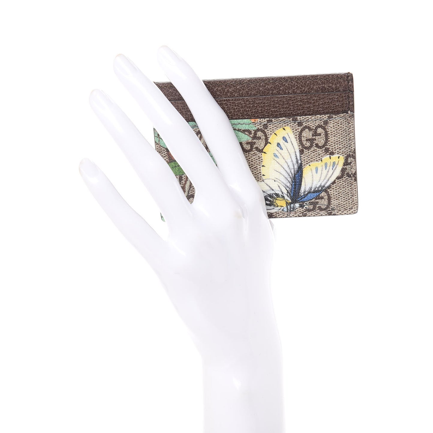 GG Supreme Monogram Tian Card Holder Beige Multicolor New Acero