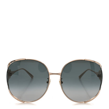 Gucci Metal Oversized Round Frame GG0225S Sunglasses Gold 2 of 7