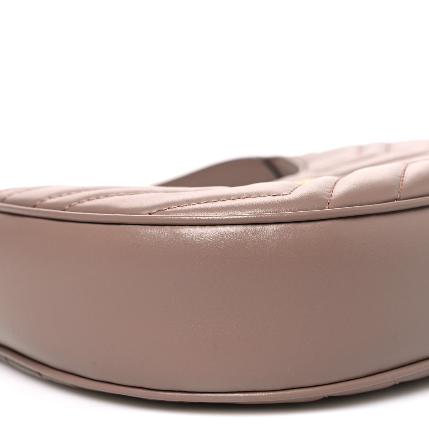 Calfskin Matelasse Chevron Mini GG Marmont Half Moon Hobo Porcelain Rose