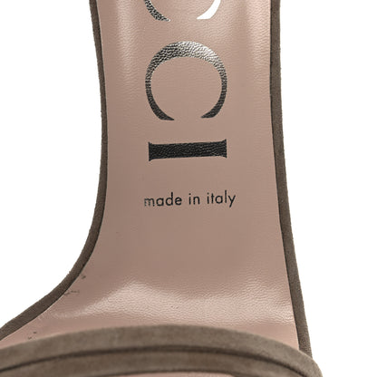 Gucci Suede Crystal Sandals 38 Mud 8 of 9