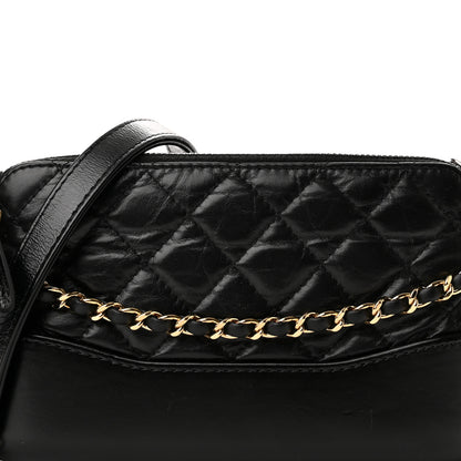 Chanel Aged Calfskin Quilted Small Gabrielle Clutch With Chain Black 11 of 13