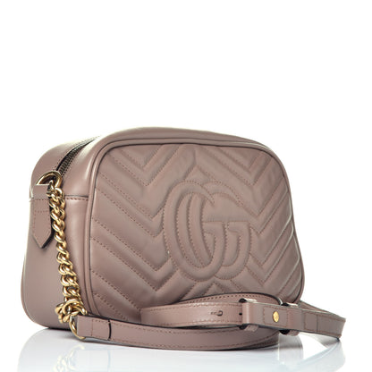 Gucci Calfskin Matelasse Small GG Marmont Chain Shoulder Bag Porcelain Rose 3 of 9