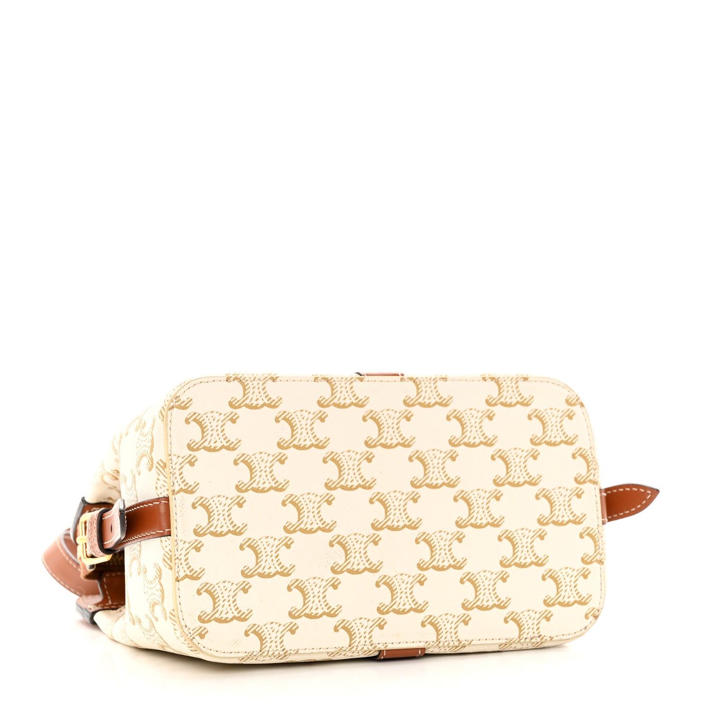 Calfskin Canvas Triomphe Teen Cabas De France White