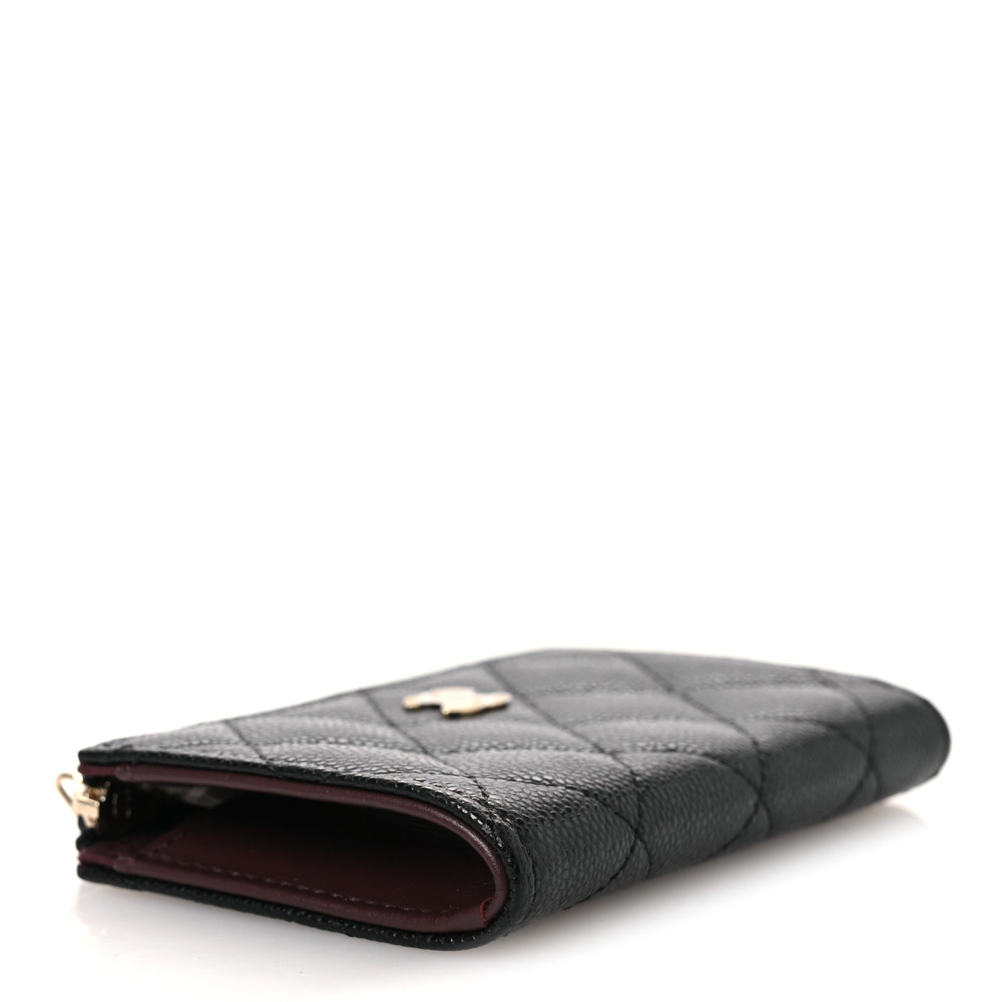 Caviar Quilted Zipped Key Holder Case Black