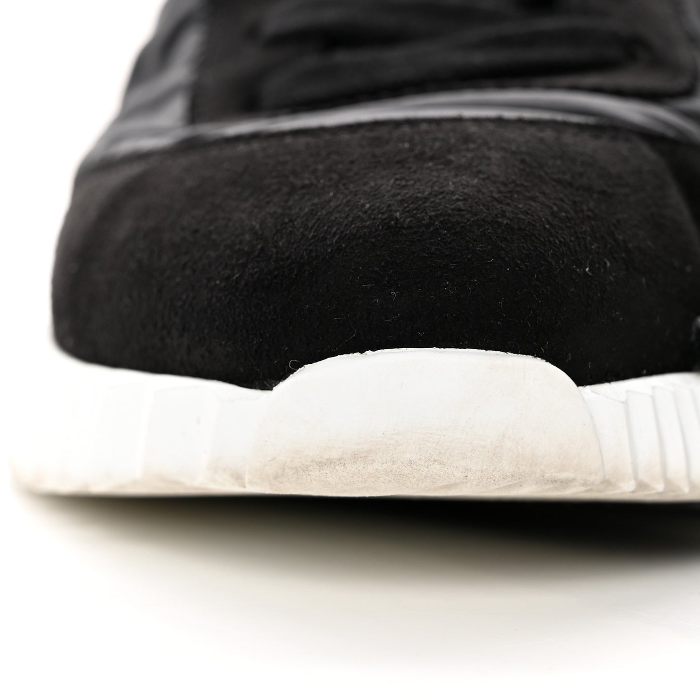 Parachute Fabric Suede Goatskin Bouncing Sneakers 37 Black