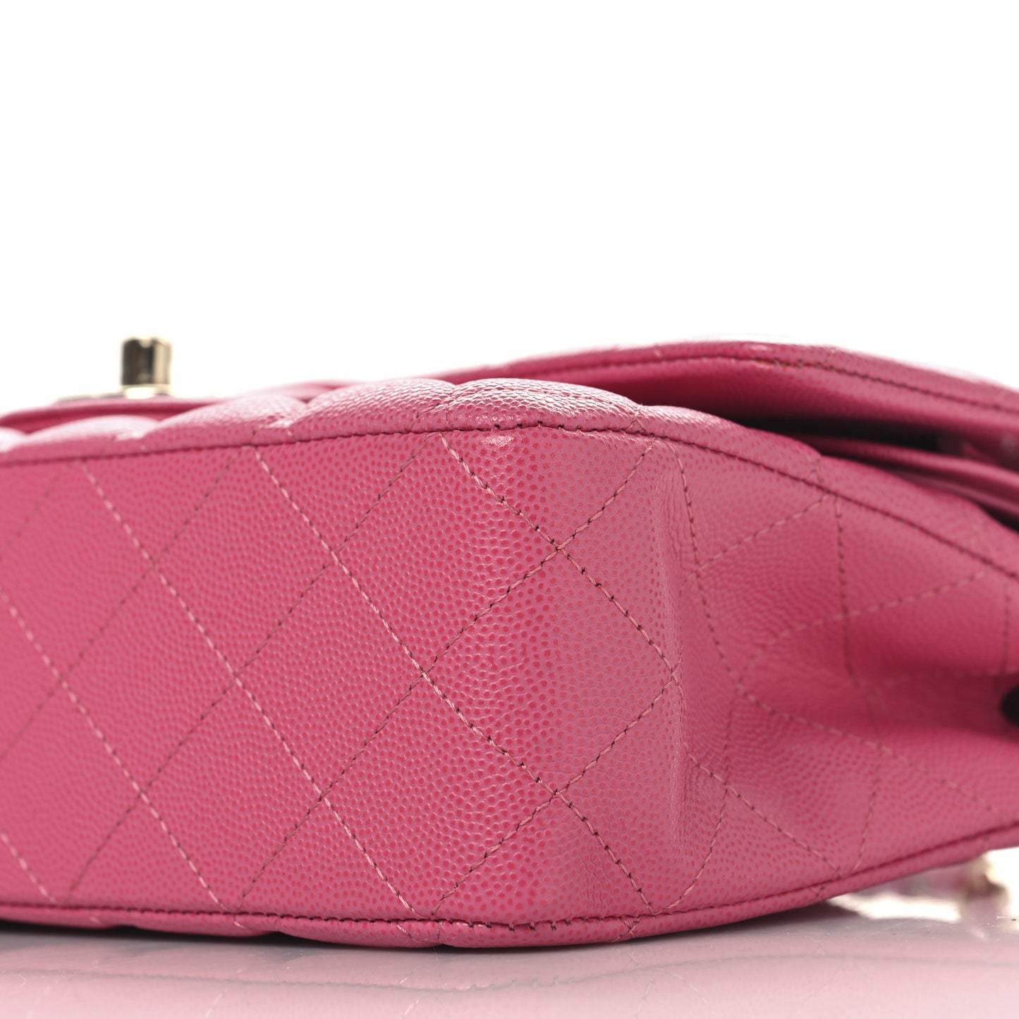 Caviar Quilted Medium Double Flap Pink